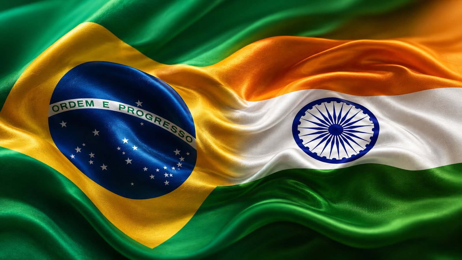Brazil and India flags side by side